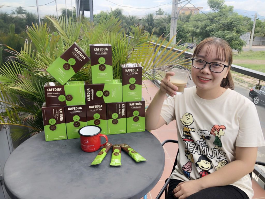 Hình Ảnh Cà Phê Sữa Dừa Hòa Tan KafeDua Tại Zhang Coffee